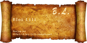 Blei Lili névjegykártya